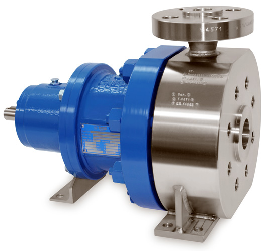 Sealless magnetic drive pump type SLM-NVH for high system pressure up to 5800PSI (400bar) and 752°F (400°C).